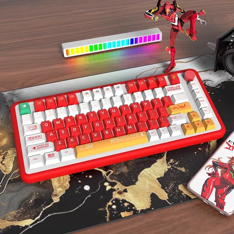 139/156 Keys EVA 02 Theme Keycaps PBT DYE SUB Key Caps For MX Switch Mechanical Keyboard Anime Cherry Profile Keycap Set
