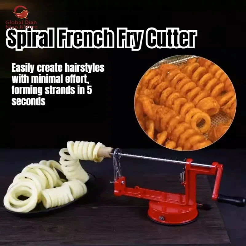 Hand-cranked Spiral Potato Cutter, Twisted Fries Tool for Street Vending, Commercial Potato Shredding Machine