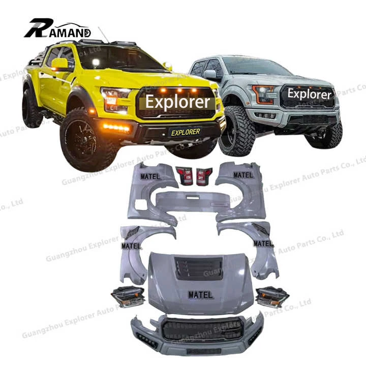 Ranger T6 T7 T8 2012-2020 Modified to F150 Raptor Facelift Kit STEEL FRONT BUMPER for Ford Ranger T6 Raptor Body Kit