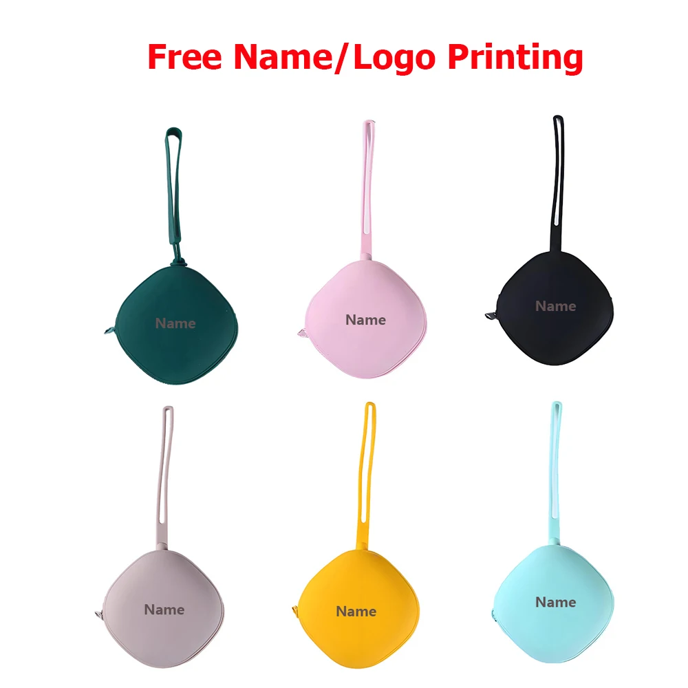 Aufbewahrungstasche mit kostenlosem Namen, Aufdruck, Aufbewahrungstasche, Münzgeldbörse, Silikonmaterial, personalisiertes Weihnachtsgeschenk