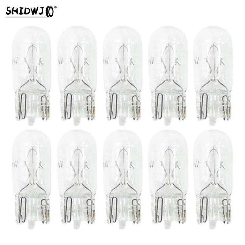 New 10pcs/set Car T10 Halogen W5W 12v Auto Lamp Bulbs Instrument Light Reading Lights Clearance Lamp Accessories