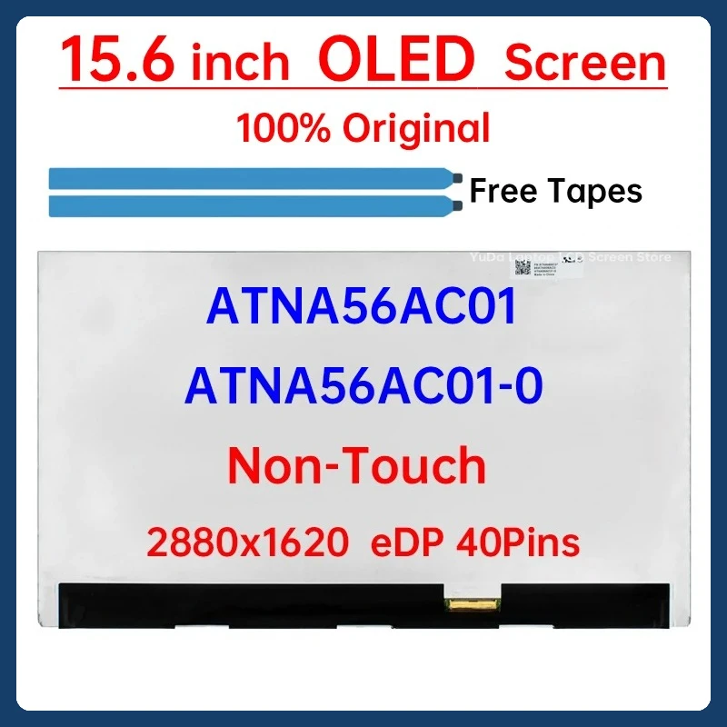 Layar LCD OLED 15.6 Inci ATNA56AC01 ATNA56AC01-0 untuk ASUS K3502Z K6500Z M1503Q M3502R Panel Matriks Tampilan EDP 40 Pin Tanpa Sentuhan