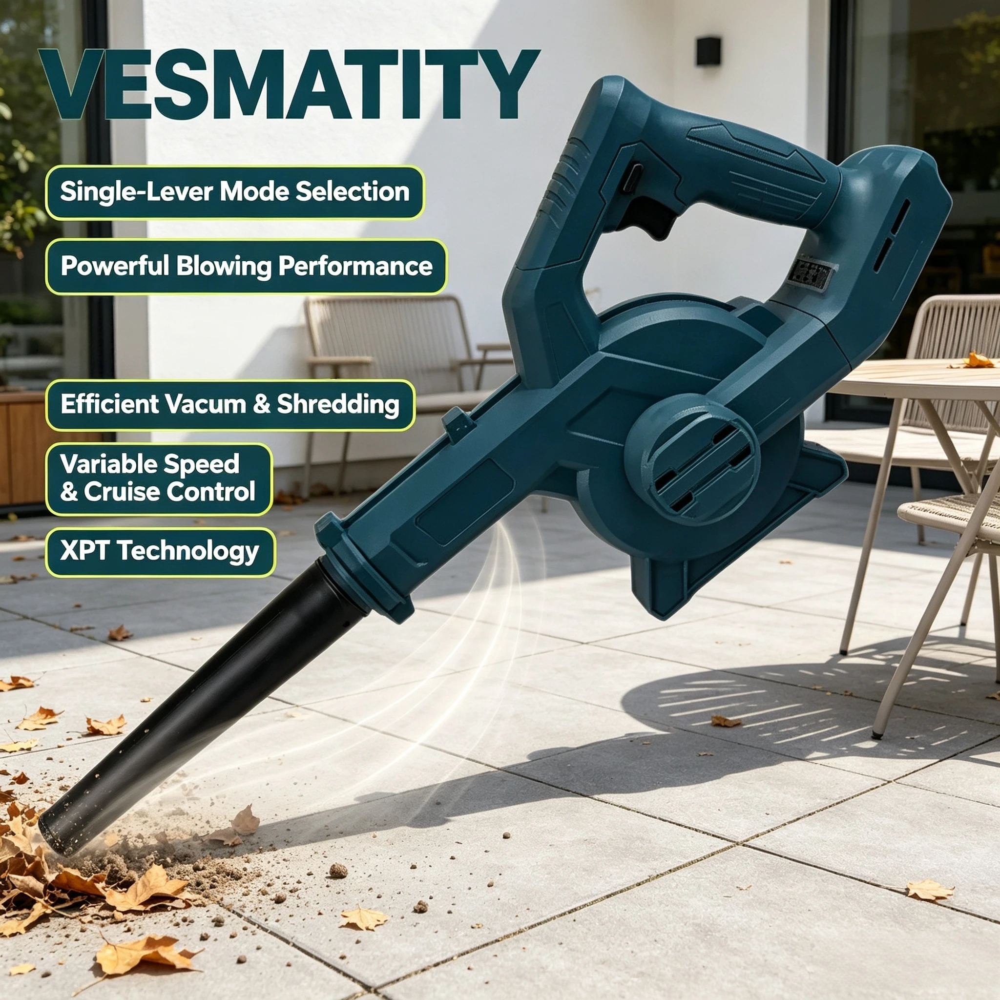 Vesmatity Handheld Electric Blower Vacuum 2 in 1 Dust Collector Leaf Computer Cleaner for Makita 18V Battery Use Unit
