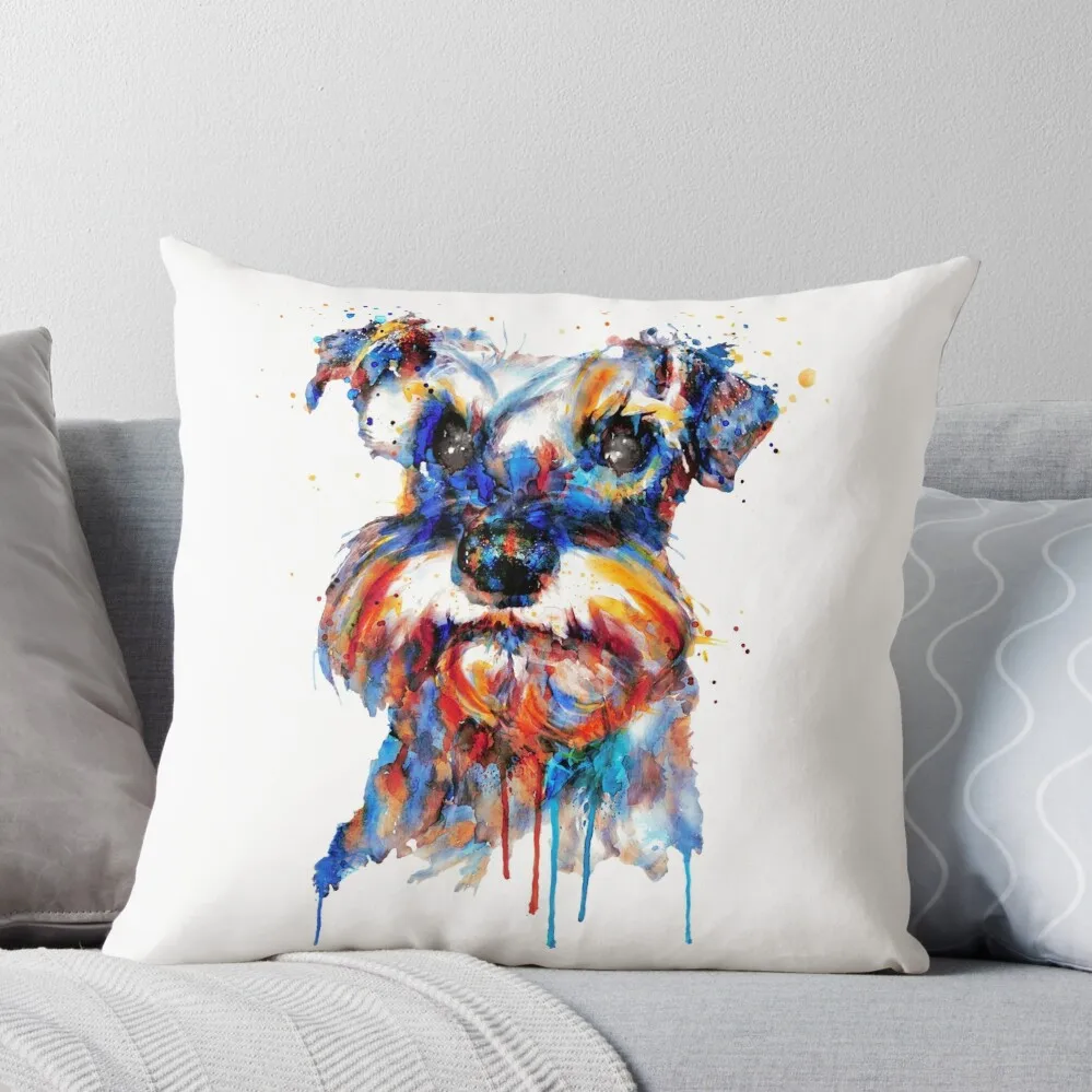 Schnauzer Head Throw Pillow Ornamental Pillow pillows decor home Luxury Pillow Case