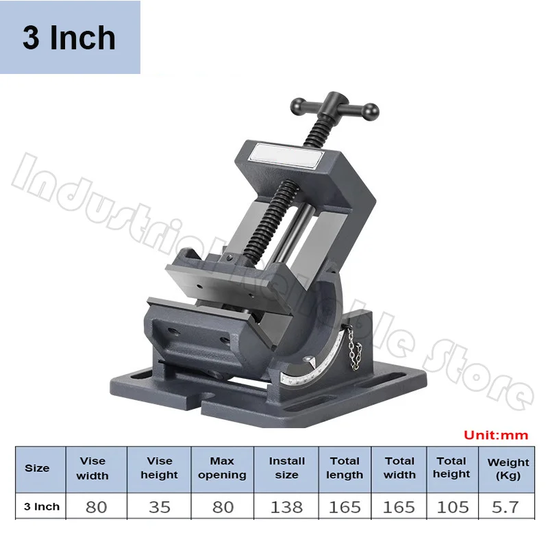 3 Inch Adjustable Angle Tilting Precision Bench Vise 3'' For Bench Drilling Machine Machine Vise Drill Press