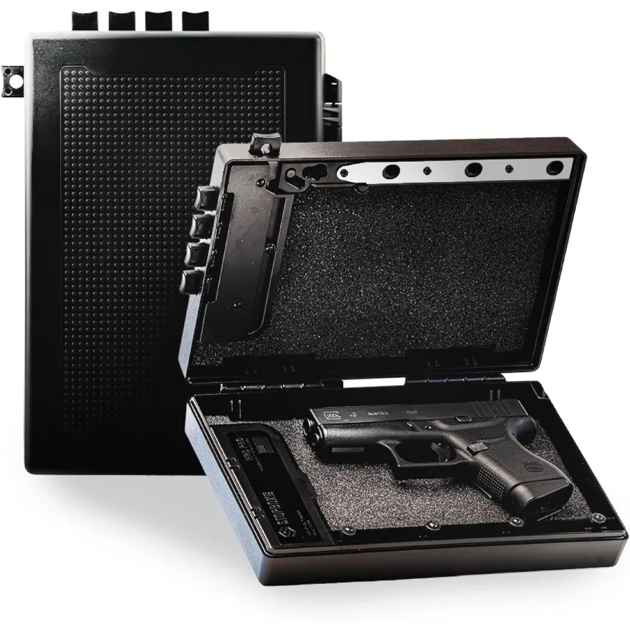 

STOPBOX PRO Gun Safe Альтернатива для хранения пистолета Мгновенный доступ Портативный чехол для пистолета TSA Совместимый ящик с замком для пистолета для автомобиля или Tra