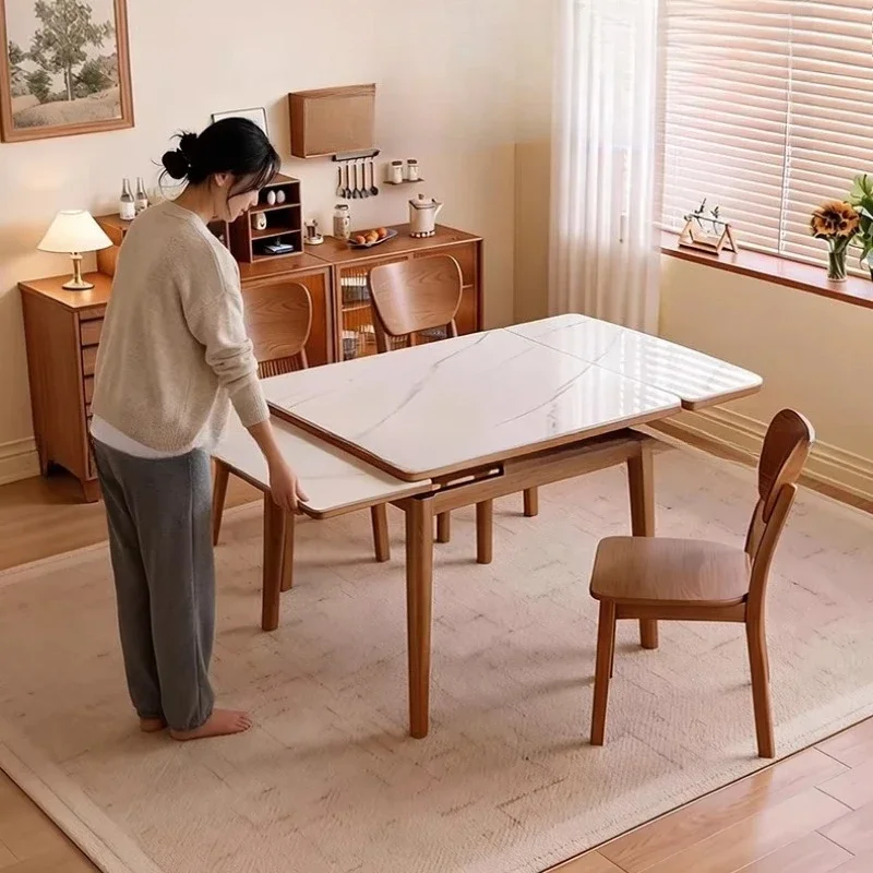 LJY Wood Salon Dining Table Kitchen Creative Terrace Modern Dining Table Mid Century Conference Mesas De Jantar Kitchen Furnitur