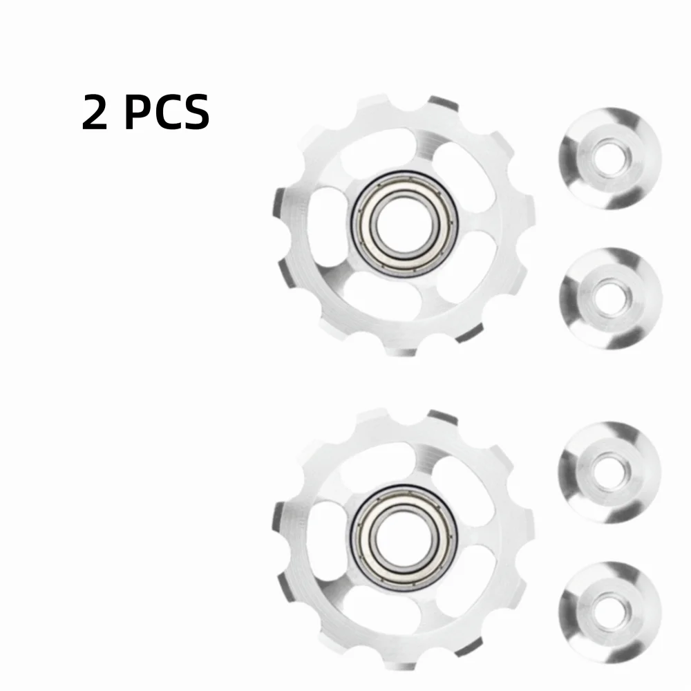 Aluminum Alloy Rear Derailleur Pulley CNC Anodized Ultralight Bicycle Bearing 11T Sealed Bearing Bike Jockey Wheel for 2pcs MTB