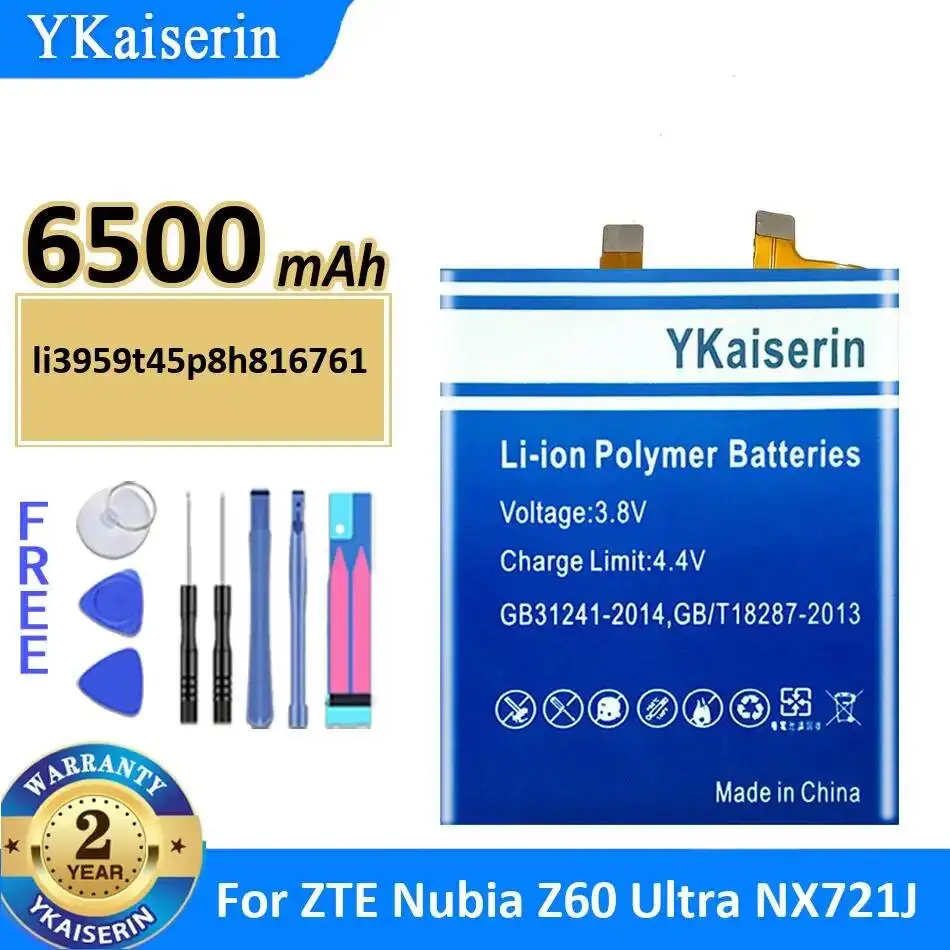 

6500Mah Premium Replacement Environmentally Friendly For Zte Nubia Z60 Ultra NX721J Li3959t45p8h816761 Mobile Phone Battery