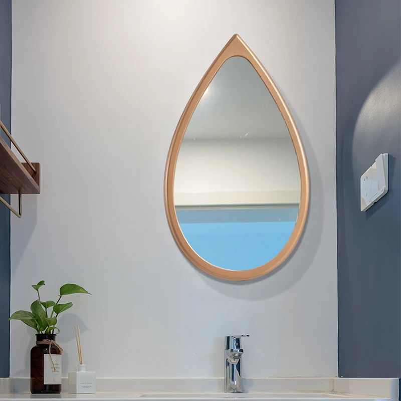 

European-Style Bathroom Mirror Creative Drop-Shaped Mirror Wall-Hanging Mirror Bathroom Wall-Mounted Simple Dressing Mirror