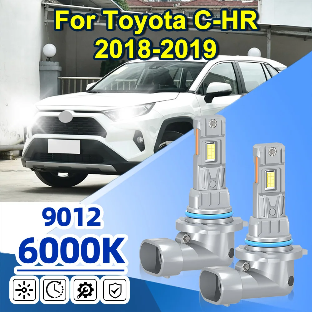 

For Toyota C-HR 2018-2019 9012 LED Headlight Super Bright Bulbs White 20000LM High/Low Beam HIR2