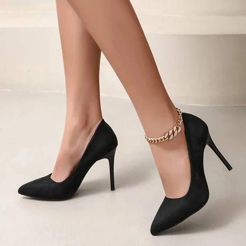 2024 Hot Sale Flock 12cm Super High Heel Pumps Women Shoes Fashion Wedding Shoes Banquet Women Shoes Plus Size 45 46