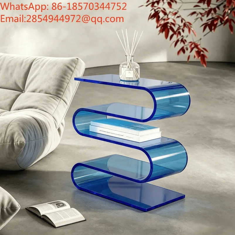 Acrylic Bedside Table Storage Cream Wind Transparent Sofa Edge Magazine Rack