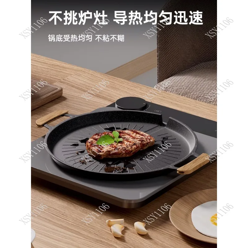 Non-Stick Maifan Stone Grill Pan Korean BBQ Griddle for Outdoor Camping Induction Cooker - Durable Easy Clean Cooking Surface