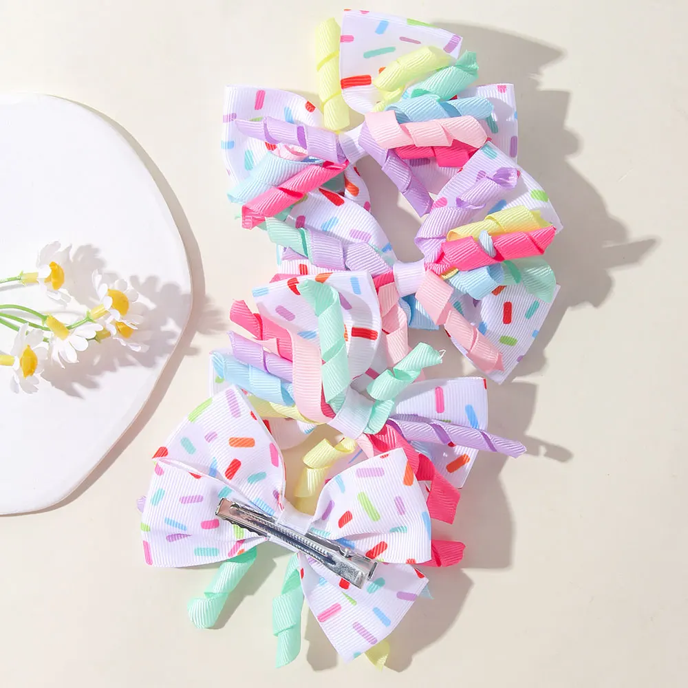 1/2PCS Kids Candy Colored Tassel Hair Clip Hair Loop Happy Birthday Hairpin Headband Rainbow Barrette Girls headwear Accessories