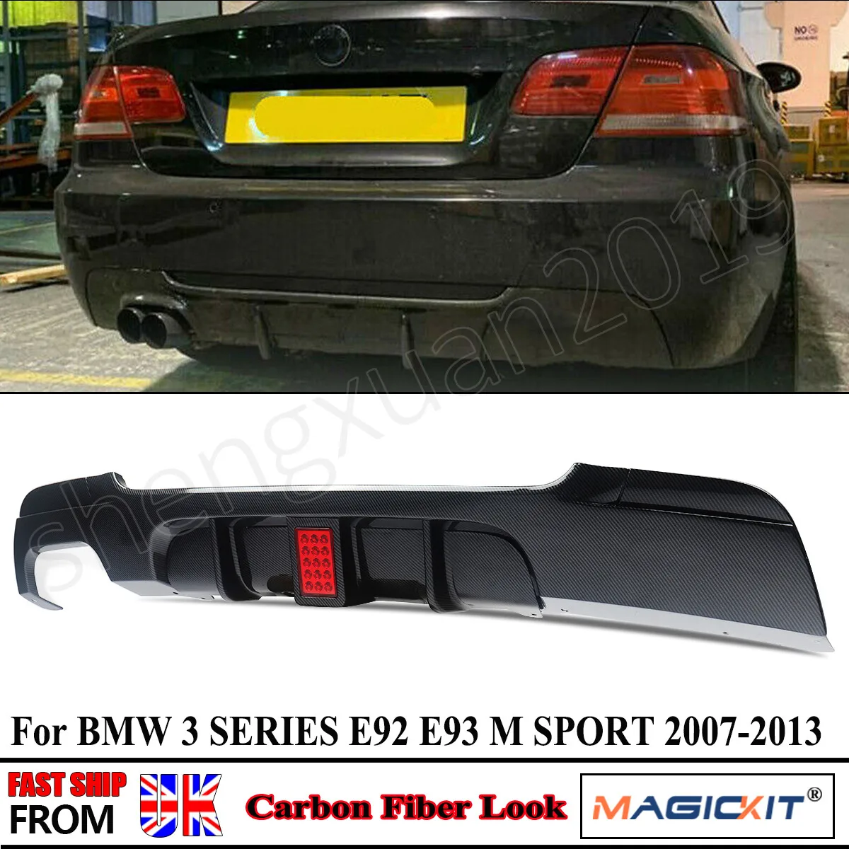 

Carbon Look Rear Diffuser For Bmw 3 Series E92 E93 320i 320d 325i 330i 335d M Sport Rear Diffuser Splitter Gloss Black 2007-2013