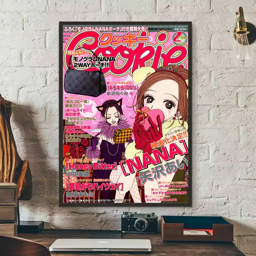 ملصق NAna Anime باللون الأسود على شكل حرف S عالي الدقة على الحائط اللاصق المقاوم للماء وغرفة المعيشة المنزلية وغرفة النوم والديكور الجمالي