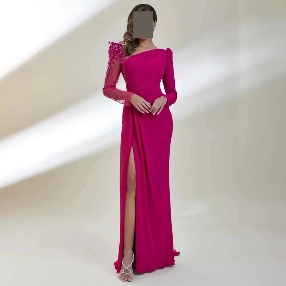 Aラインカスタマイズされたスクエアネック床長さの高級イブニングドレスマーメイドジッパーアップウェディングパーティードレスビーズVestidosデ
