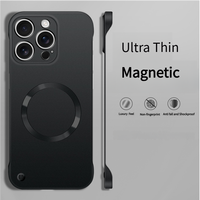 Ultra Thin Metallic Paint Magnetic For Magsafe Case For iPhone 16 15 14 13 12 Pro Max Plus Frameless Cooling PC Shockproof Cover
