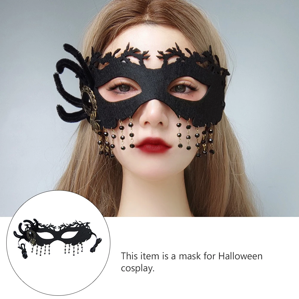 

Spider Mask Masquerade for Lady Women Halloween Masks Dress Up Funny Party Half Face Prom Chic Dancing
