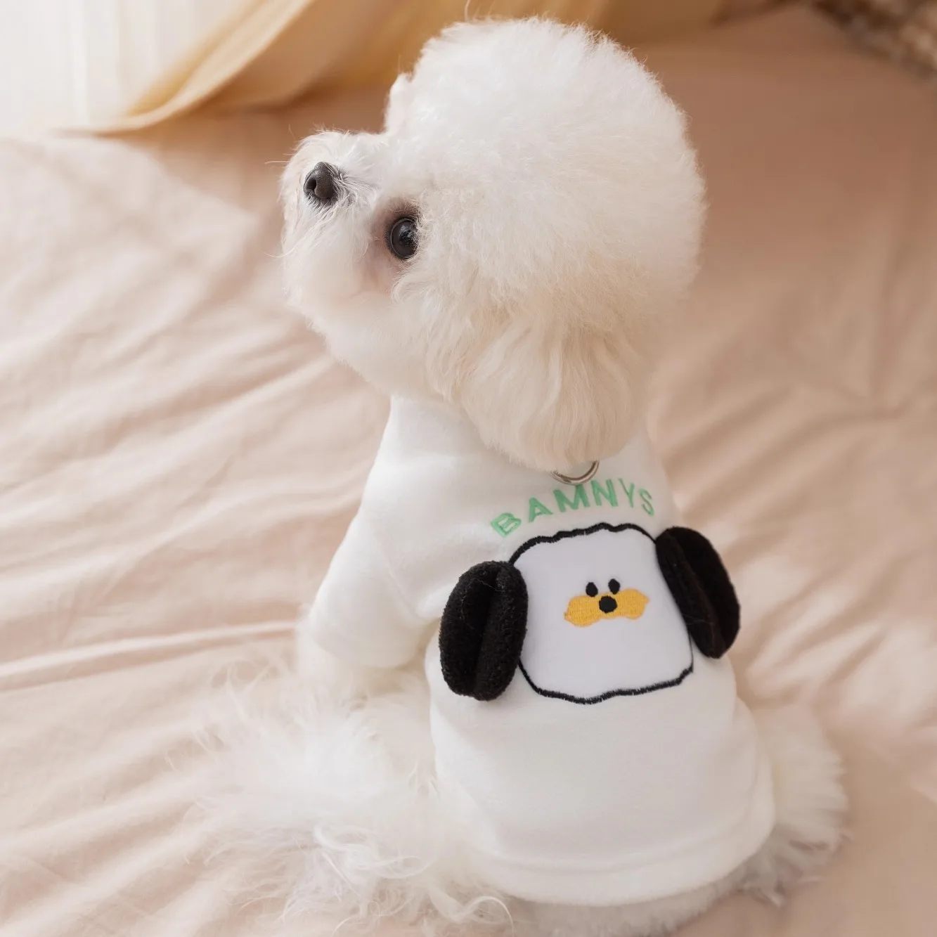 

Cartoon Dog Clothes Cute 3D Ears Puppy Hoodie Winter Teddy Bichon Warm Pullover Schnauzer Two-Legged Clothes