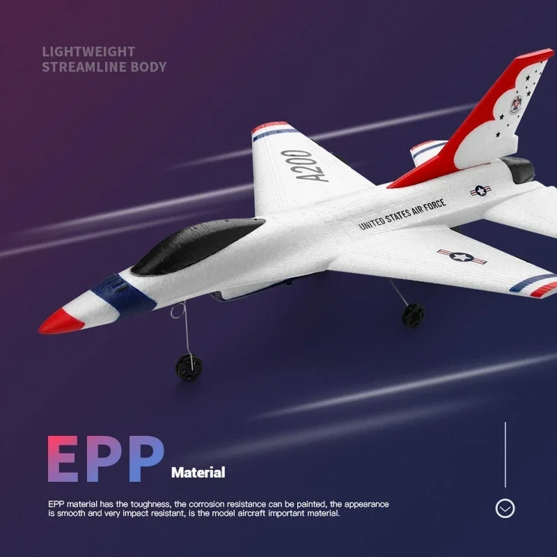 A200 télécommande à deux canaux Machine d'imagerie à deux canaux F16B modèle d'avion à voilure fixe jouet pour novice