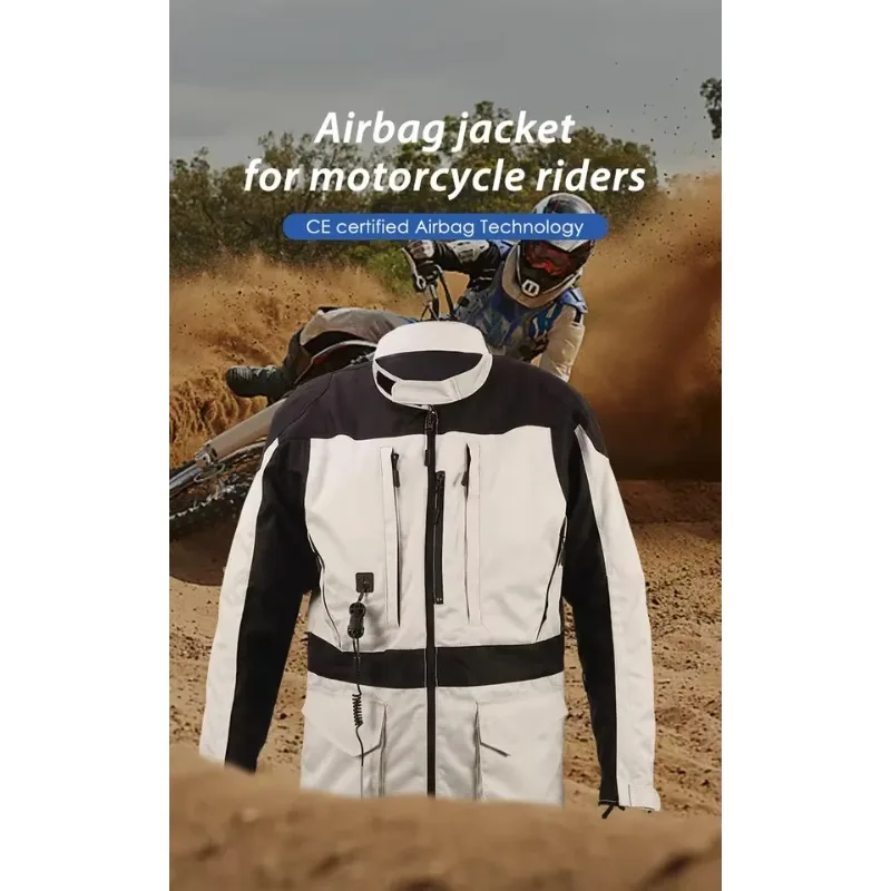 

CE Approved Protective Racing Vest Windproof Plus Size Motorcycle Riding Jacket With Airbag Custom Back Logo Motorbike Clothing