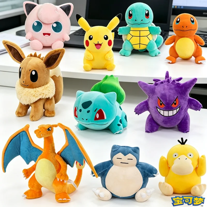 Pokemon Plüschtiere Kawaii Pikachu Snorlax Gengar Charmander Squirtle Psyduck Anime Weiche Puppen Kinder Geburtstag Weihnachtsgeschenk