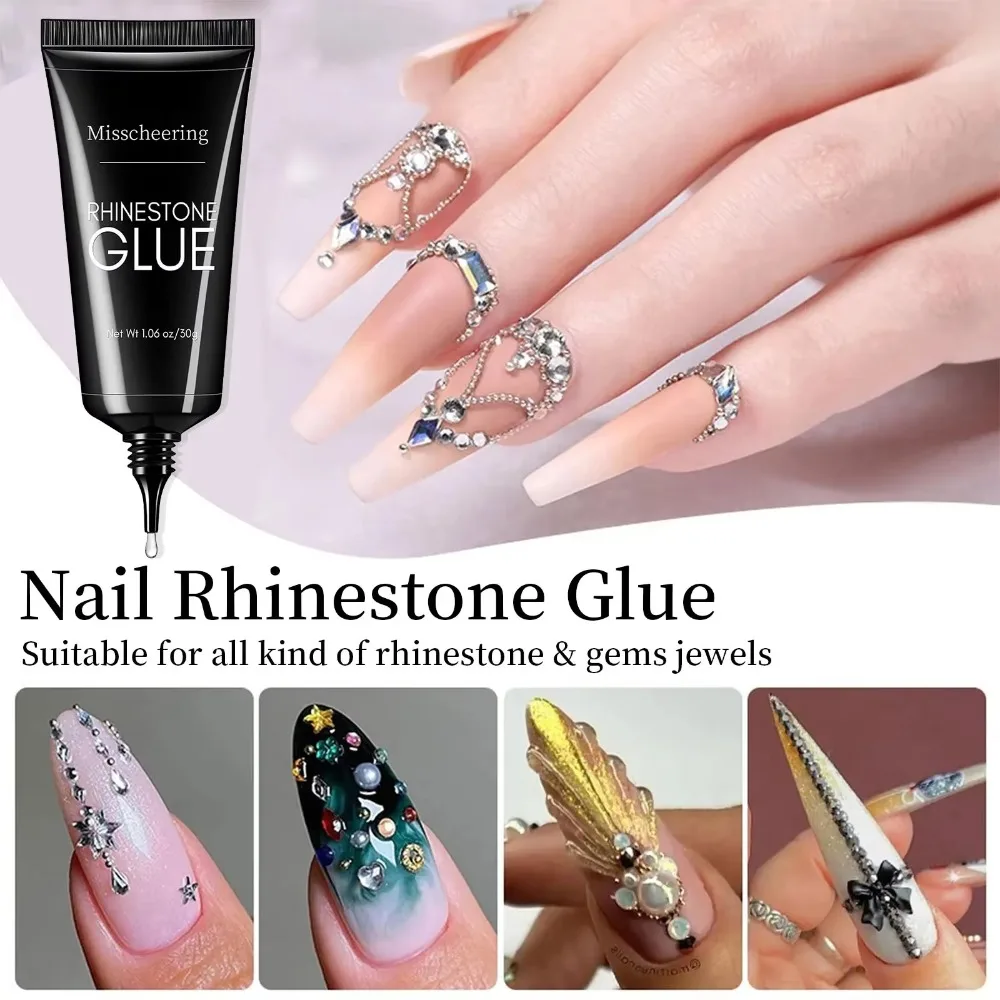 

30g/15g Nail Rhinestone Glue Professional Super Strong Gel Nail Glue for Nail Charm Gem Nail Art Diamonds