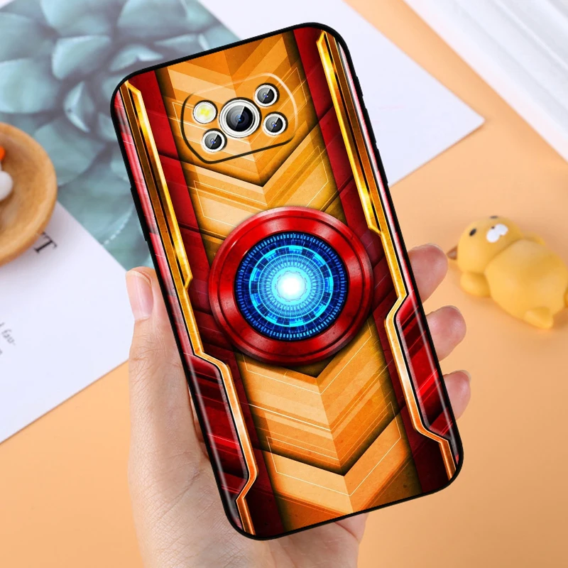 Marvel Hero Logo Anime For Xiaomi Mi Poco F5 F4 F3 X6 X5 X4 X3 M6 M5 M5S M4 M3 C65 Pro GT NFC 5G Black Soft Phone Case image 4