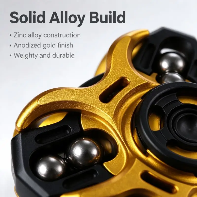 Cool Fidget Spinner Metal Alloy Hand Spinner Toy with Luminous Beads Stress Relief EDC Fidget Toy for Adults Kids Gift