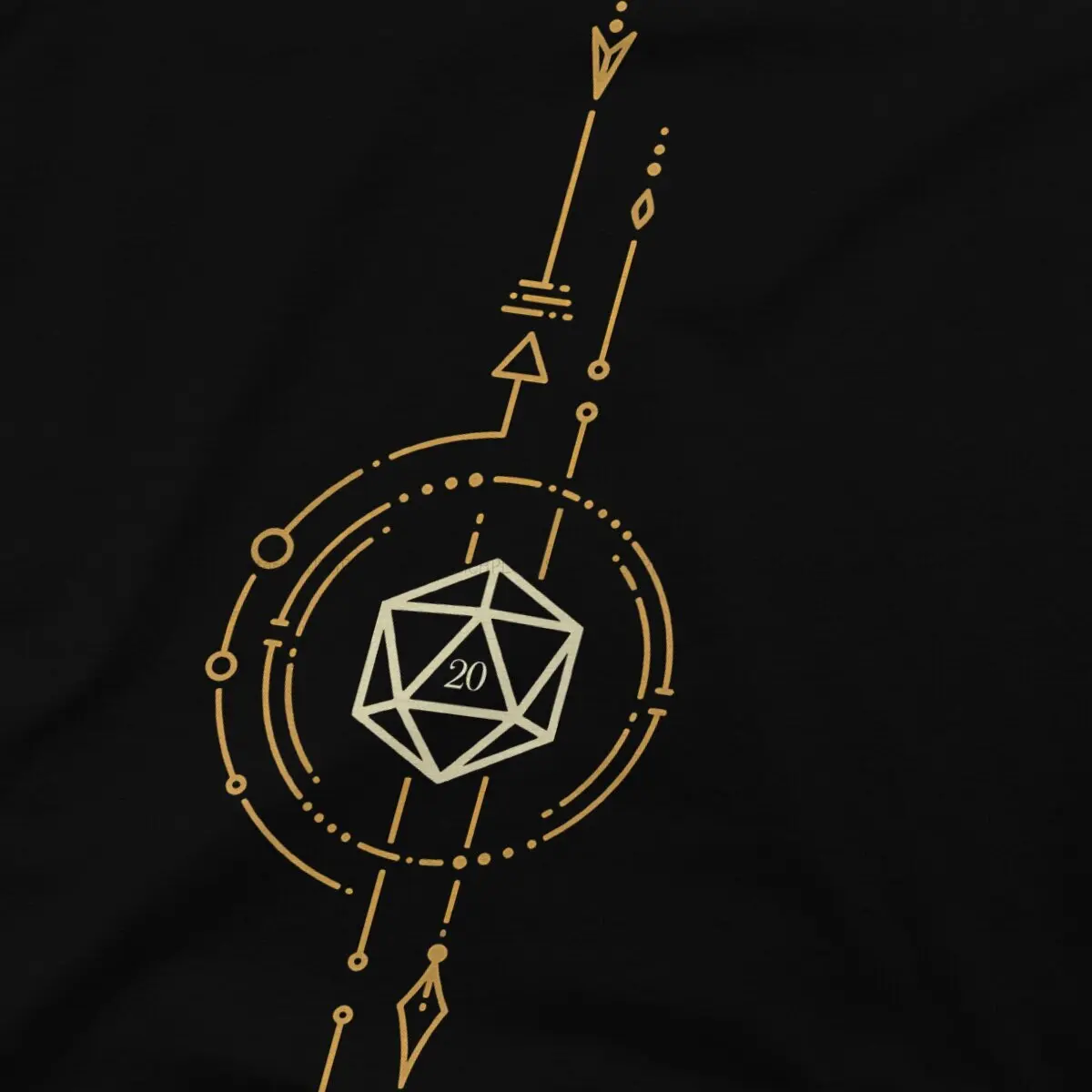 Sacred Geometry Minimalist Polyhedral D20 Dice Unique TShirt DND Game Leisure Polyester T Shirt Summer T-shirt For Adult