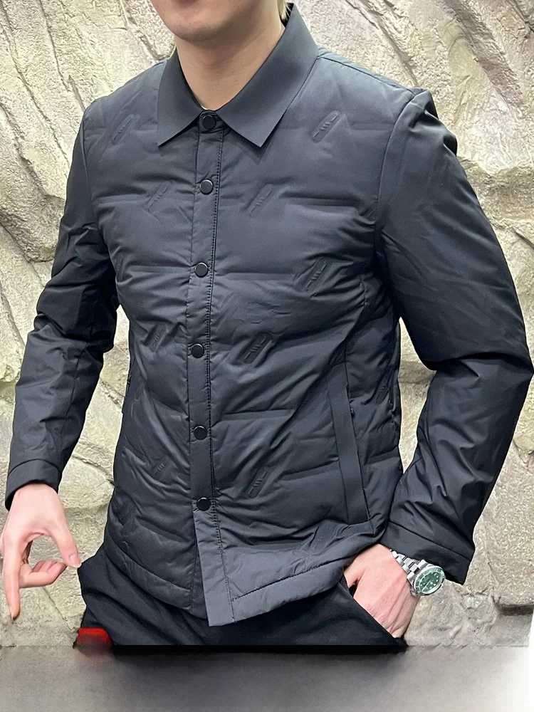 Sl Sed White Du down حشوة 90% مقاومة للماء للخريف والشتاء فاخرة وخفيفة الوزن للرجال سترة دافئة طويلة...