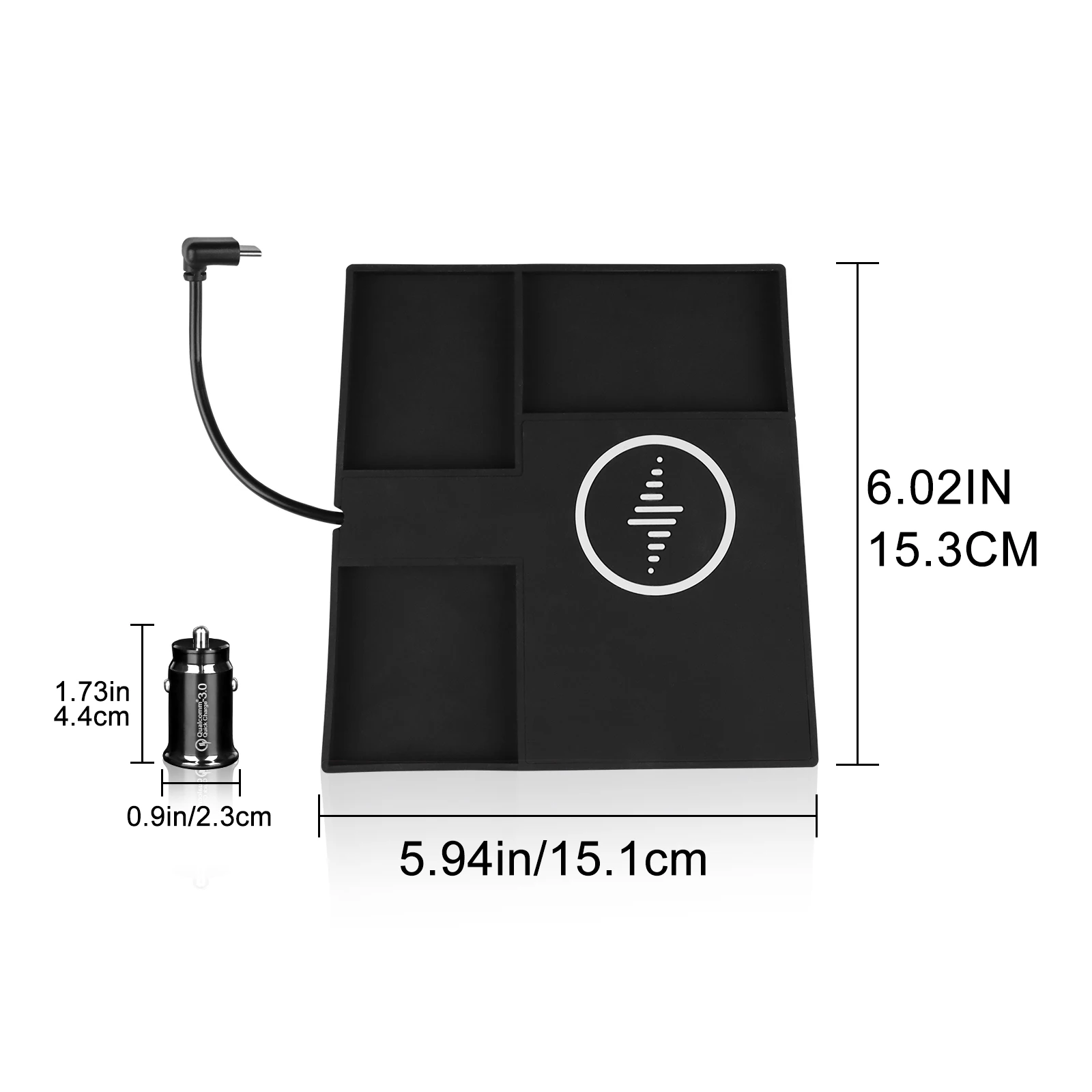 For Subaru WRX 2022 2023-2026 Car Wireless Charger Pad Fast Charging Center Console Organizer Interior Modification Accessories