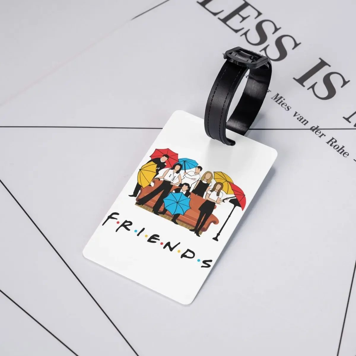 Étiquette de bagage personnalisée Friends TV Show avec carte de visite, couverture de confidentialité, étiquette d'identification pour sac de voyage, valise