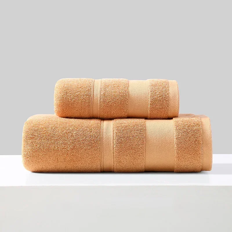 2pcs/Set Cotton Towels For Adults Towel Set Soft Bath Highly Absorbent Face Towel Comfortable Bathroom Shower Bath Towel Set