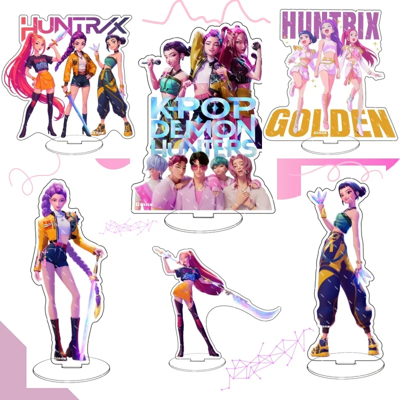 Anime Kpop cazadores de demonios Huntrix Saja Menino Acrilico Suporte Modelo Placa Decoracao Originalidade Mesa Figura Exibicao cumpleaños