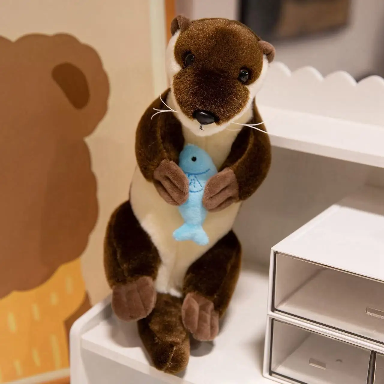 Miniso's nieuwste zachte en schattige otter knuffel met gesimuleerde vulling, gevuld knuffel, cartoon anime schattige pop en leuk cadeau