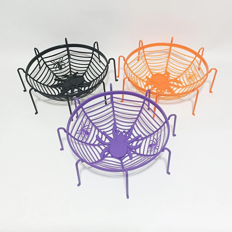 Halloween Spider Web Fruit Plate Fruit Basket Drain Basket Lishui Basket Festival Celebration Cartoon Candy Plate Basket