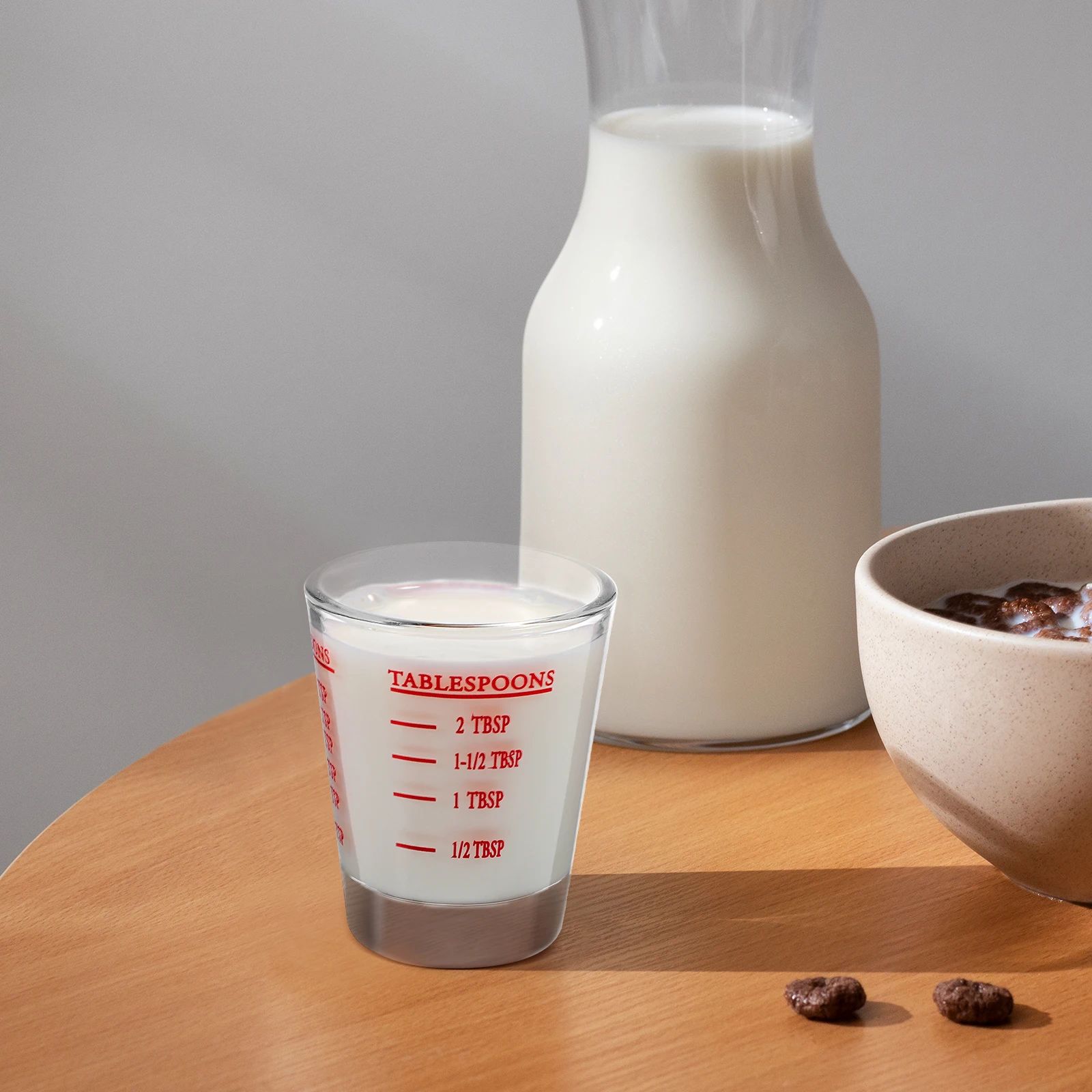 

8Pcs Clear Glass Measuring Cups with Dual Scale Markings Precise Graduated Container for Baking Milk Coffee Small Measurement