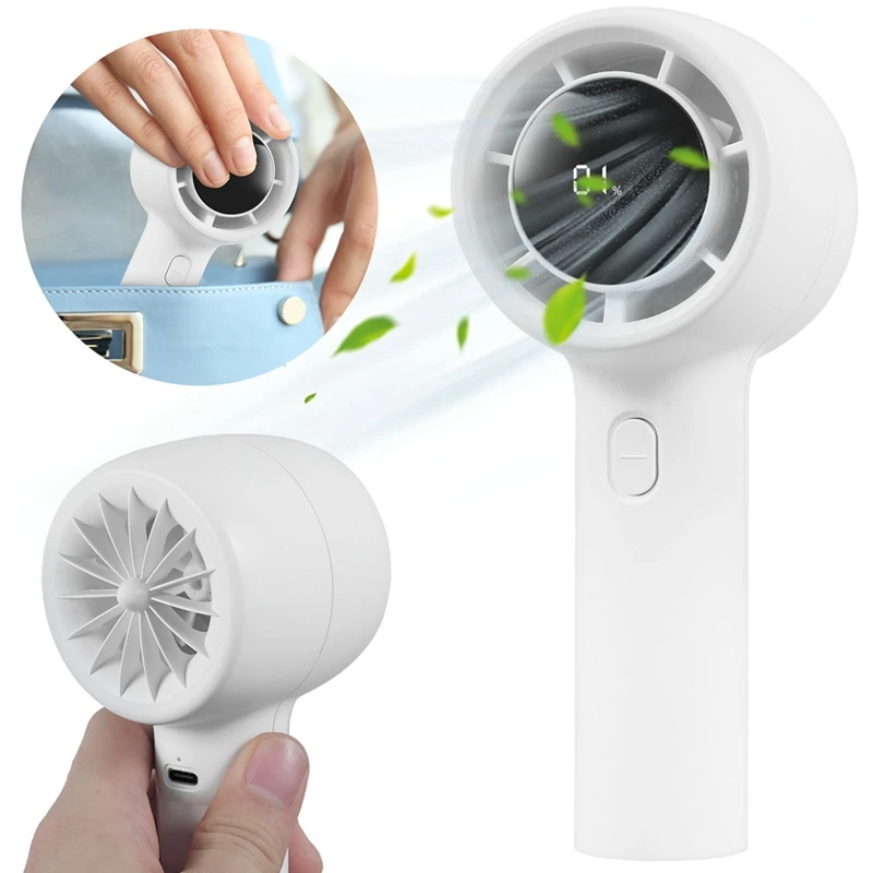 Handheld Portable High Wind Long-Lasting Desktop Silent Small Fan 3-Speed Charging Fan With Display