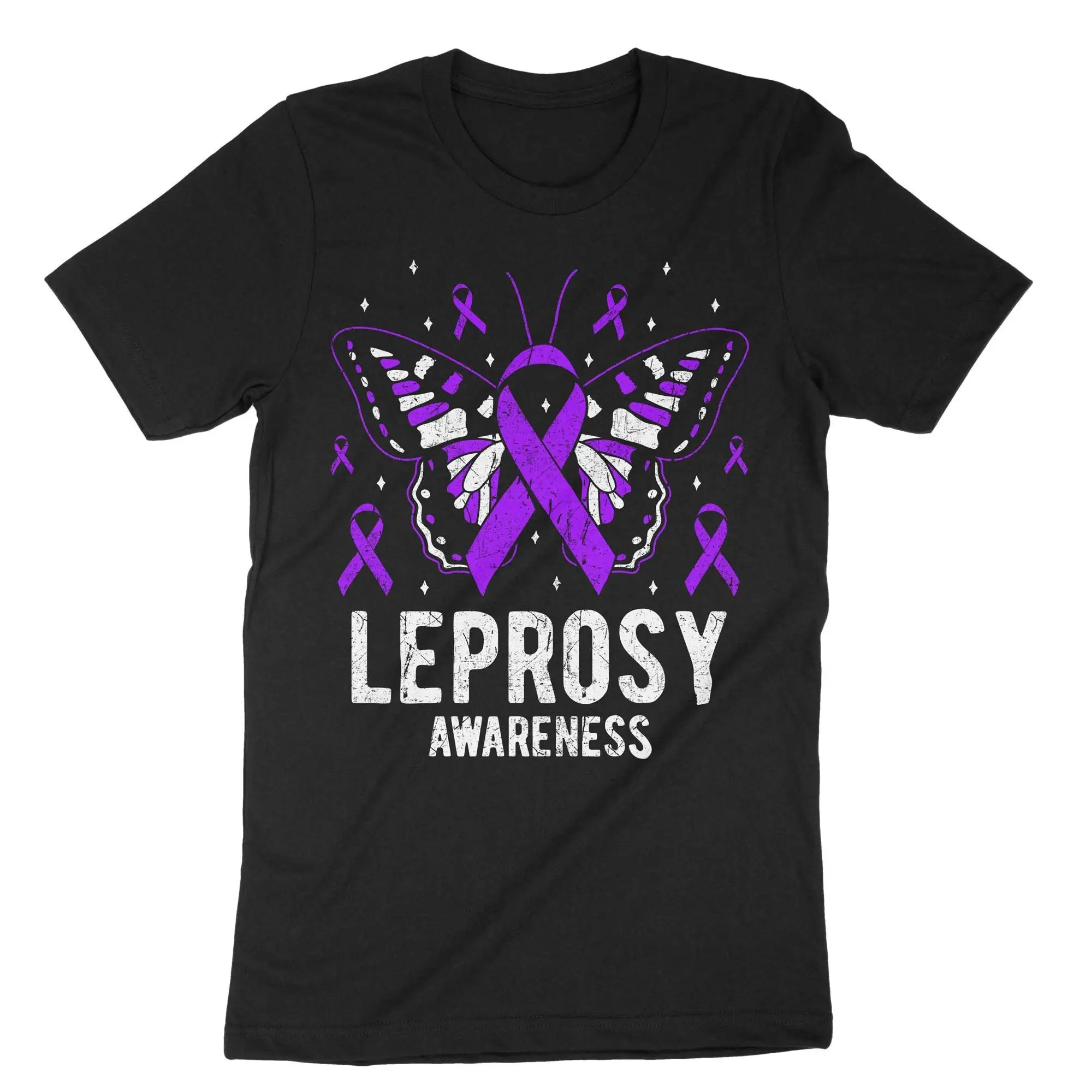 Leprosy Awareness T Shirt Hansens Disease Mycobacterium Leprae Support Recovery Purple Ribbon Survivor