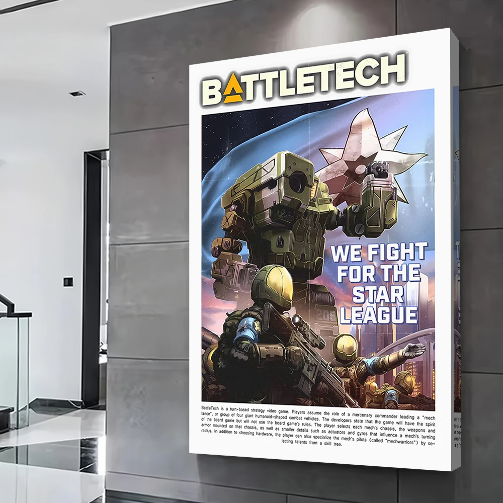 BattleTech Star League Mech Warriors Poster Customizable Printed Canvas Painting Wall Art Gift for Decoration Bedroom Wand Deko