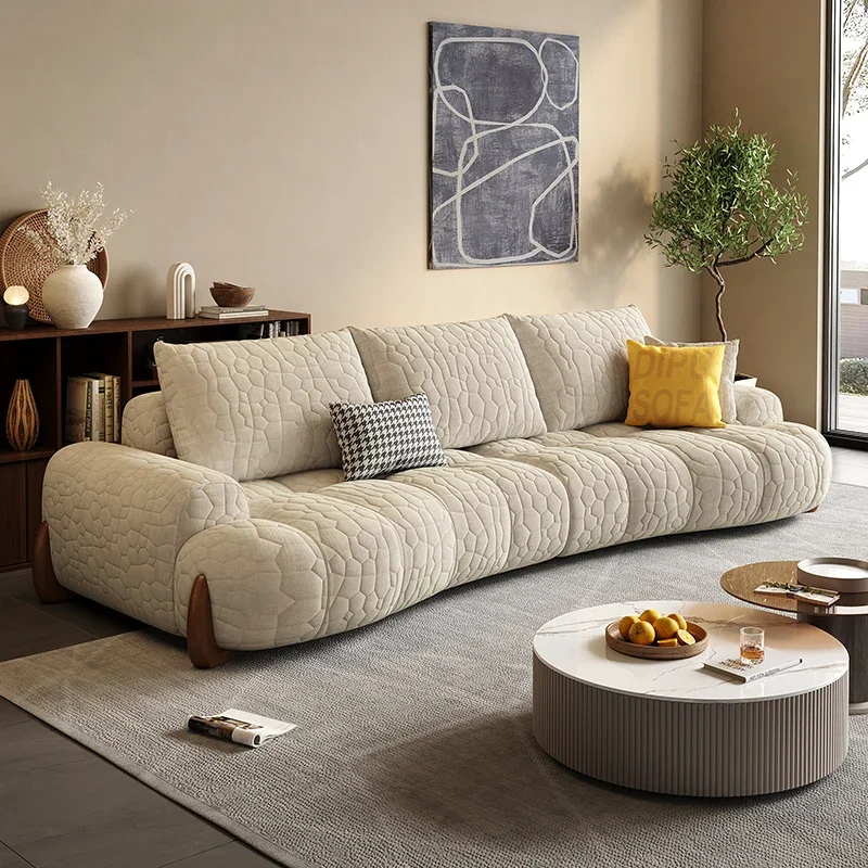 

Cloud Fabric Beige Sofa Set European Black Green Curved Luxury Living Room Couch Puffs Single Designer Canape Salon Furniture