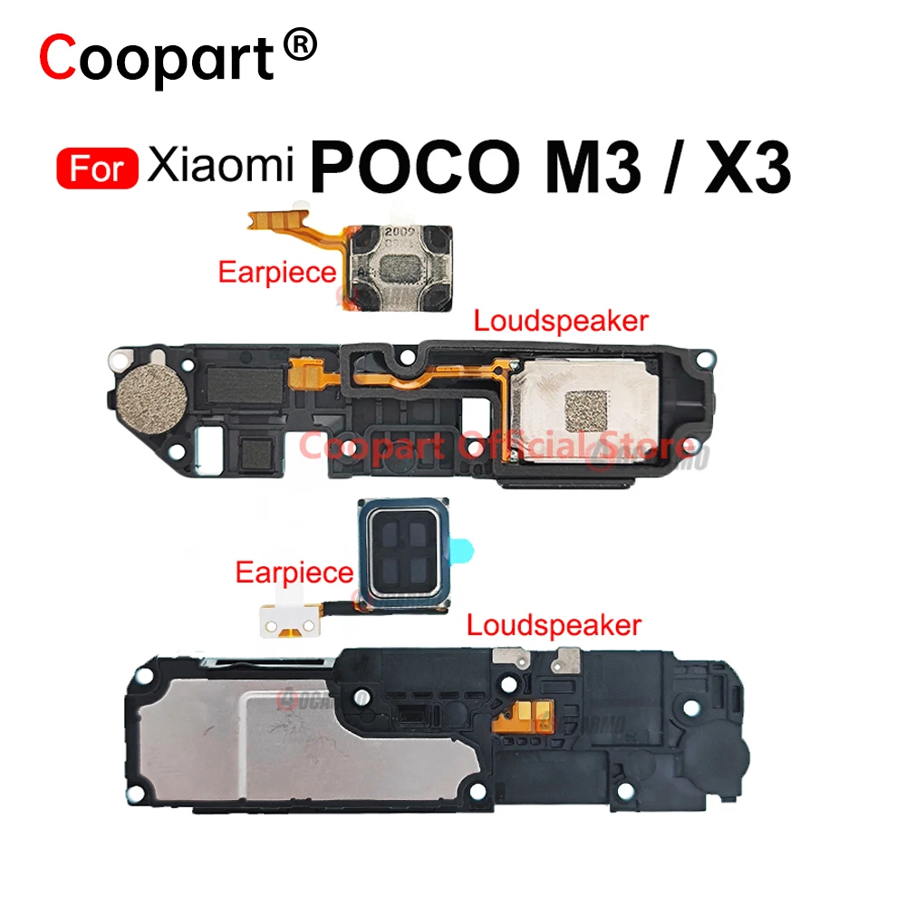 For Xiaomi POCO M3 / X3 X3Pro New Top Earpiece Ear Speaker Bottom Loudspeaker Buzzer Ringer Replacement Parts