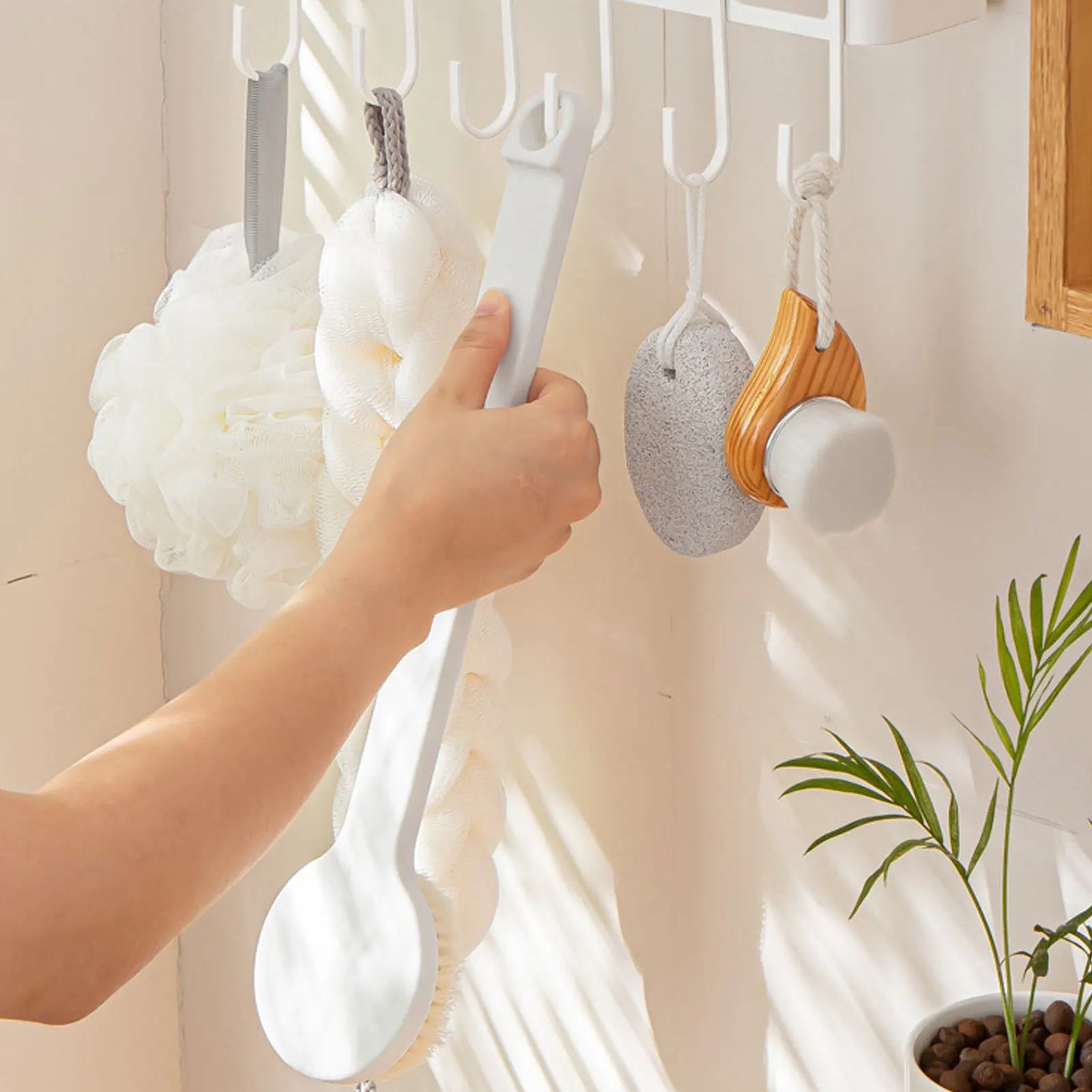 Kitchen Hanging Hook Rack Movable Smooth Easy Storage Rack for Ladles Spoon Handbags