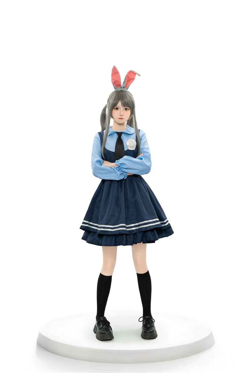 Halloween Costume for Women Fantasia Anime Zootopia Cosplay Judy Hopps Lolita Uniform Cartoon Rabbit Role Play Fancy Party Dress