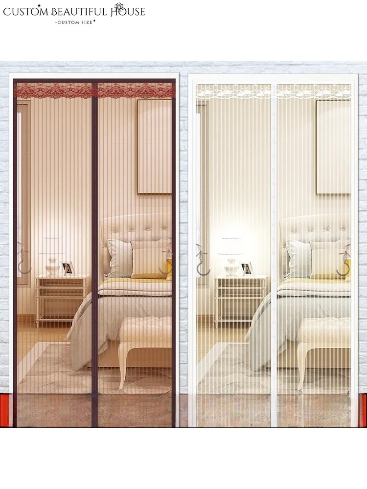 

Mosquito-resistant Door Curtain Without Punching Magnetic Absorption Household Curtains for Living Custom Size Embroidered Decor
