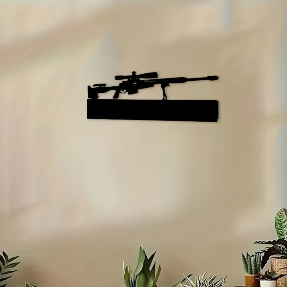 CIFBUY Sniper Rifle Metal Wall Art Iron Sculpture Mural Plaque For Man Cave Garage Home Decor