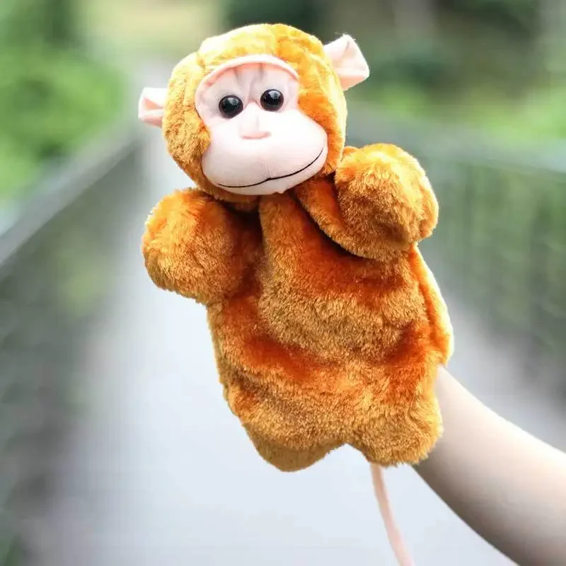 Monkey Hand Cartoon Plush Animal Finger Storytelling Doll